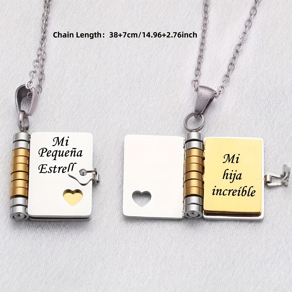 Personalized Golden Mini Book Pendant Necklace — Custom Gift